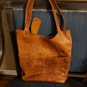 EUC GENUINE LEATHER LARGE TOTE BAG